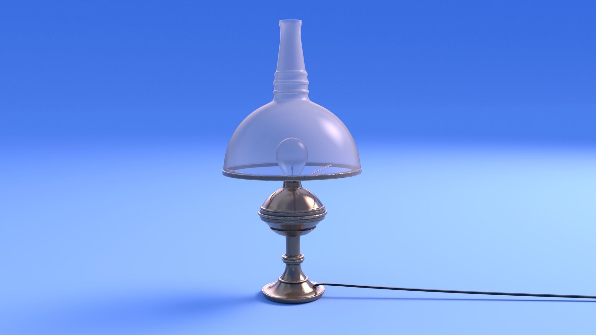 Art Nouveau Lamp - rigged Low-poly 3D model_5