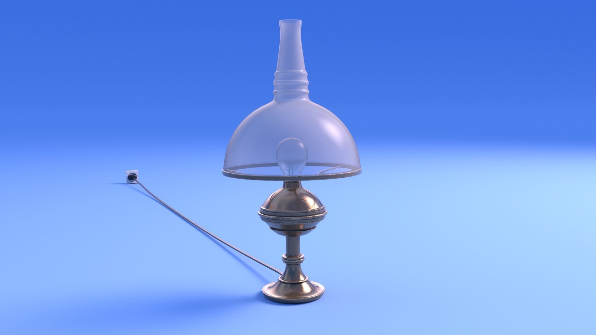Art Nouveau Lamp - rigged Low-poly 3D model_2
