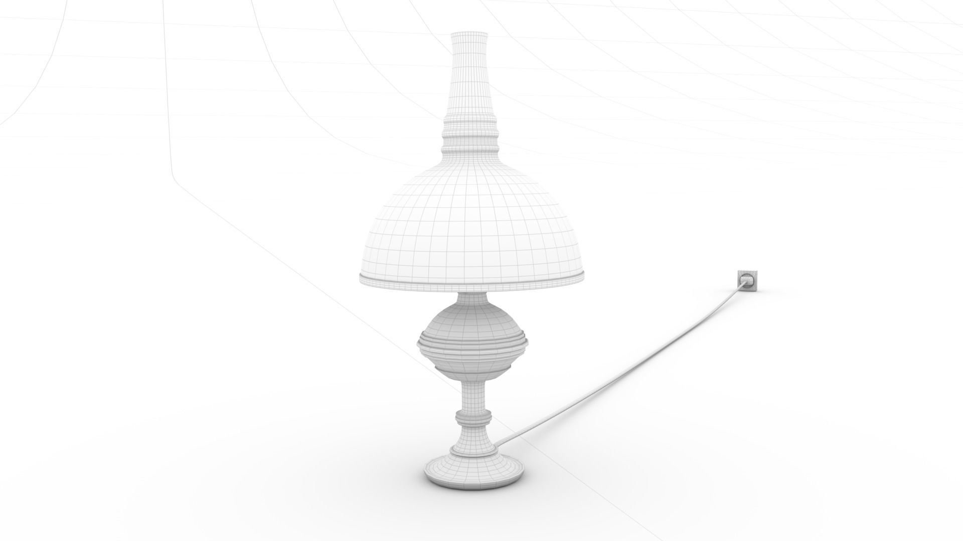 Art Nouveau Lamp - rigged Low-poly 3D model_8