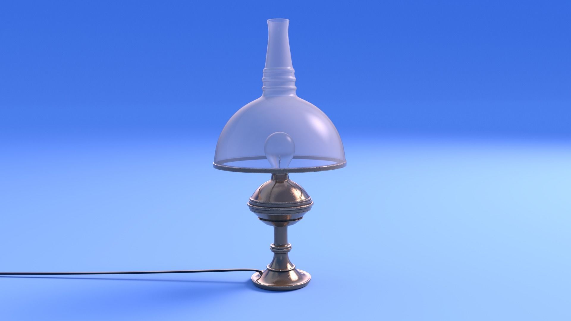 Art Nouveau Lamp - rigged Low-poly 3D model_3