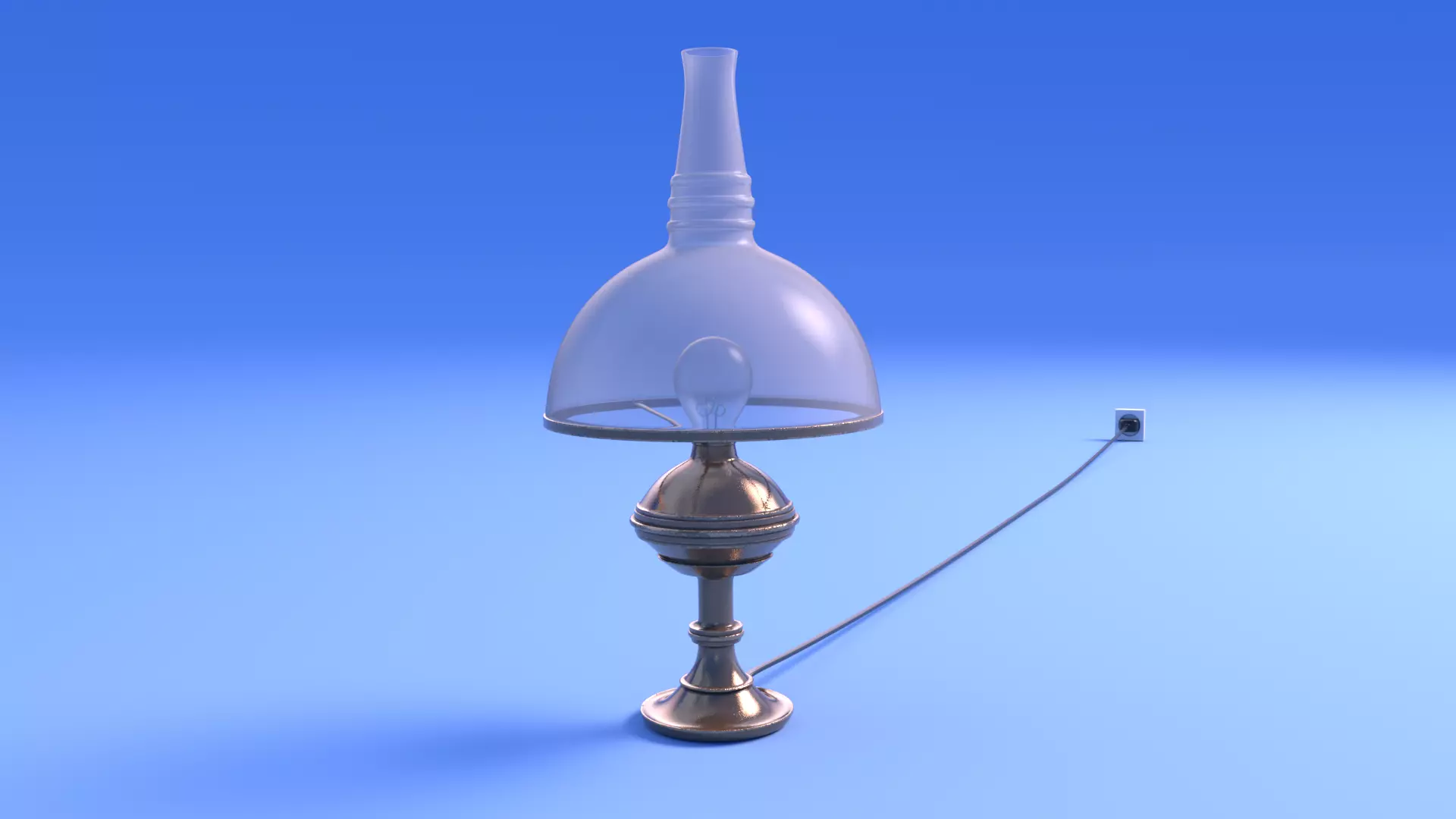 Art Nouveau Lamp - rigged Low-poly 3D model_0