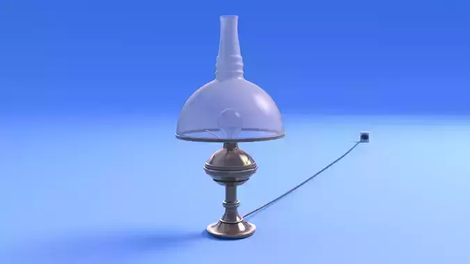 Art Nouveau Lamp - rigged Low-poly 3D model