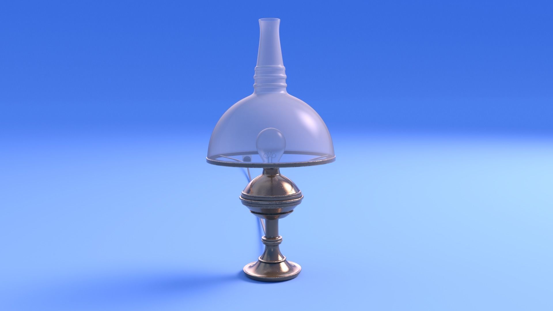 Art Nouveau Lamp - rigged Low-poly 3D model_1