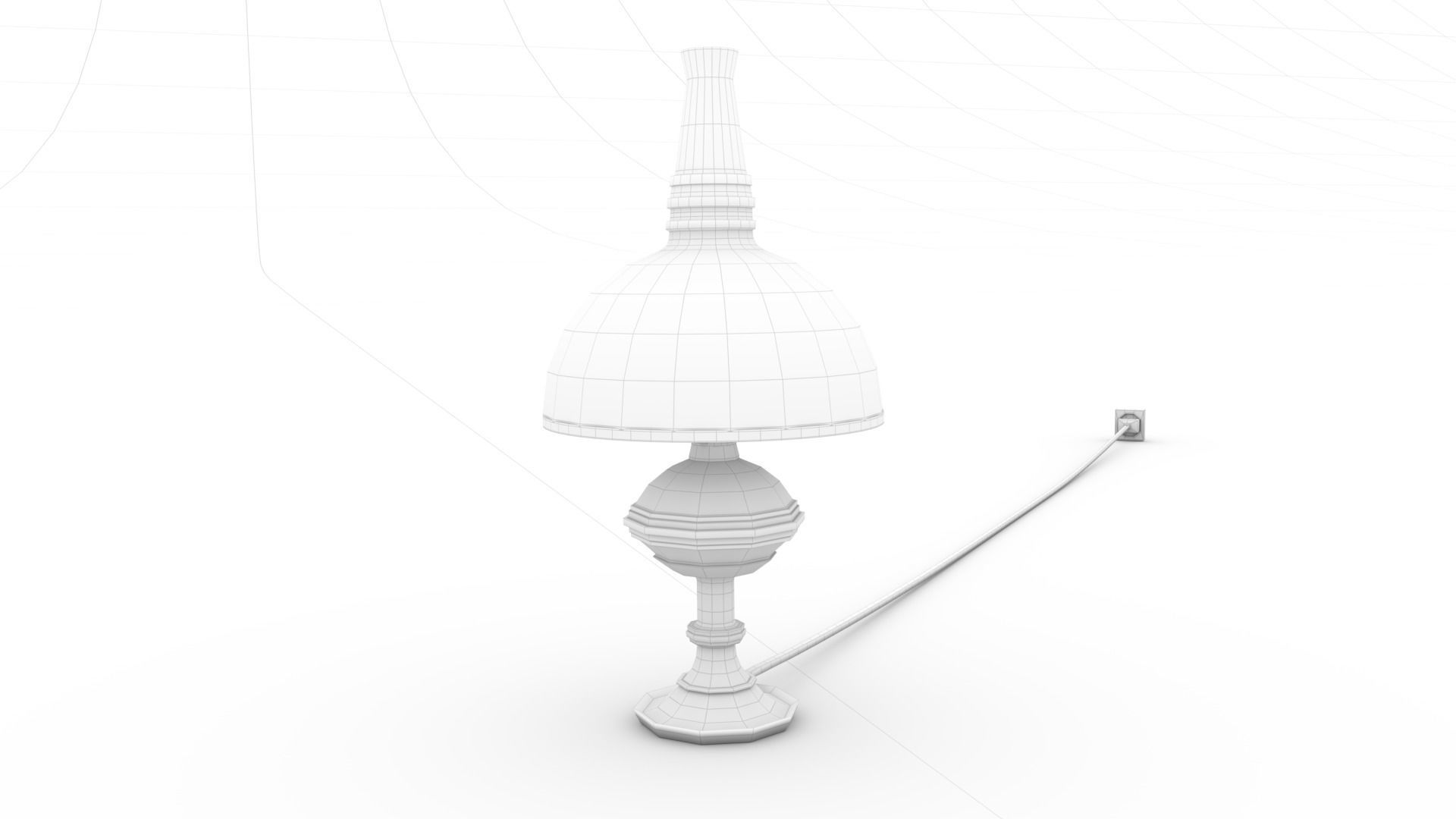 Art Nouveau Lamp - rigged Low-poly 3D model_9