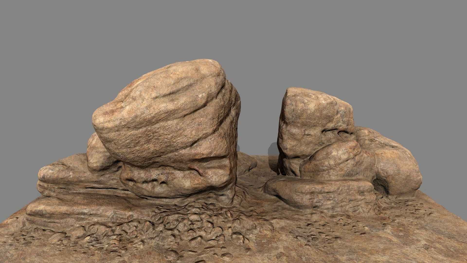 desert rocks  Low-poly 3D model_5