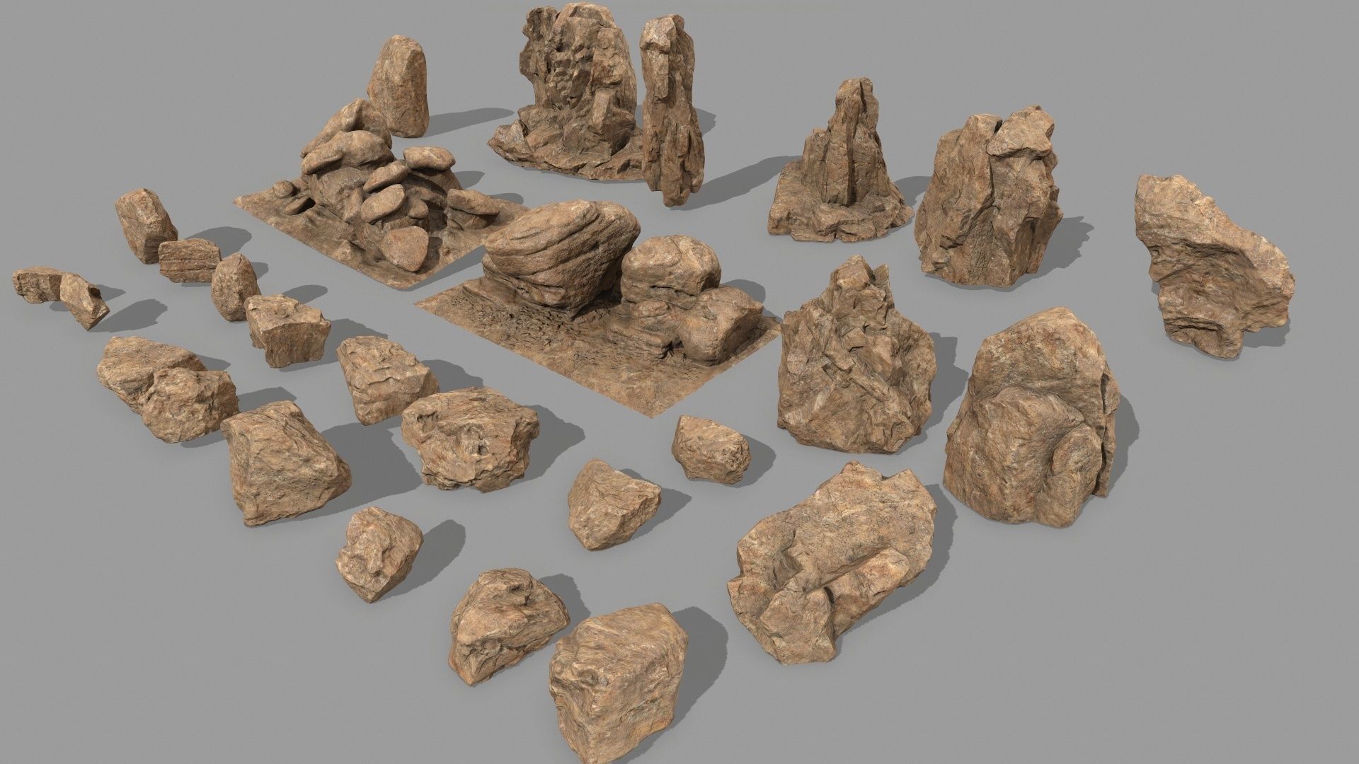 desert rocks  Low-poly 3D model_28