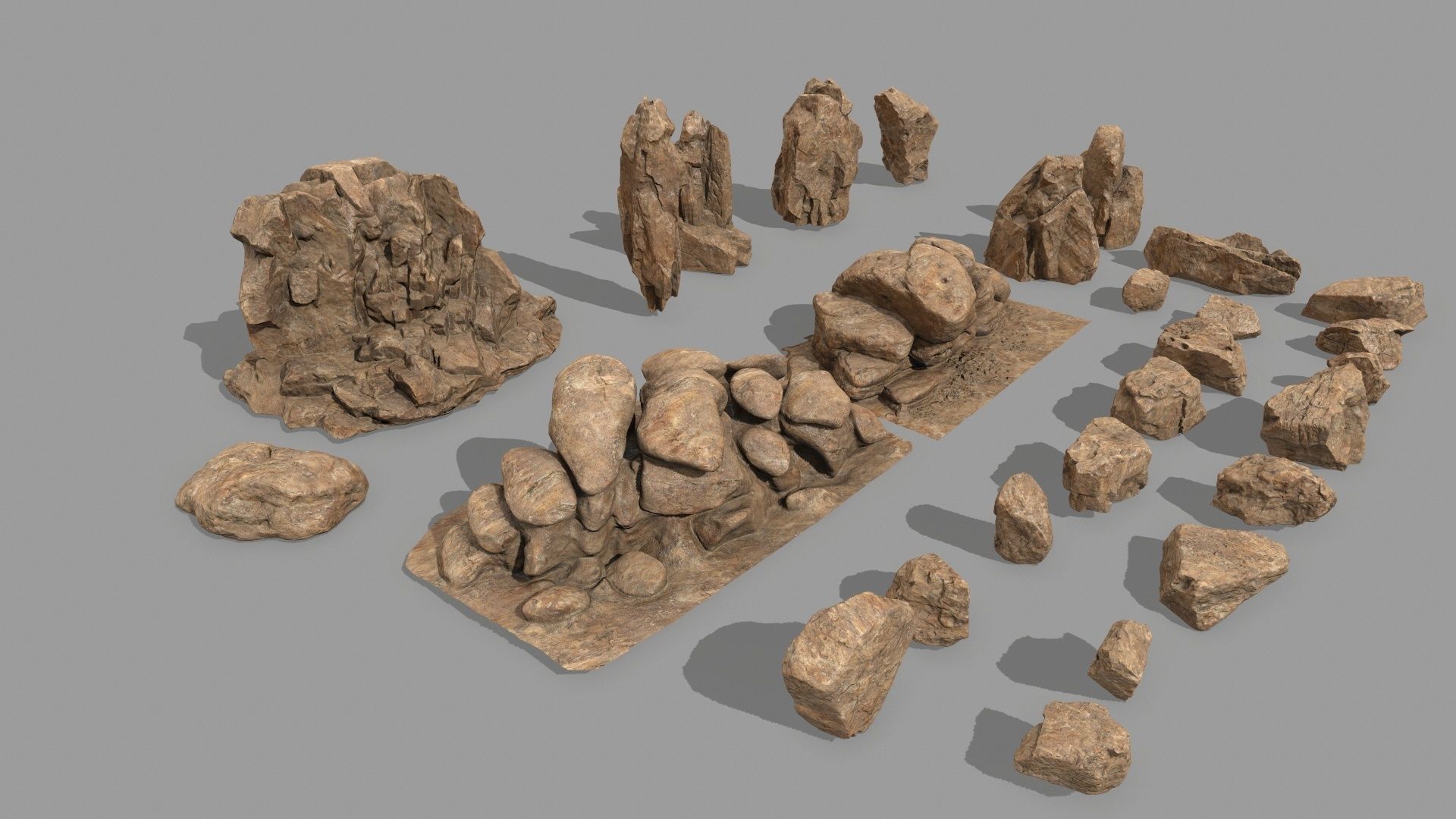 desert rocks  Low-poly 3D model_29