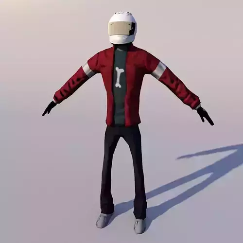 Nico Human Rigged Character  with Helmet accessory