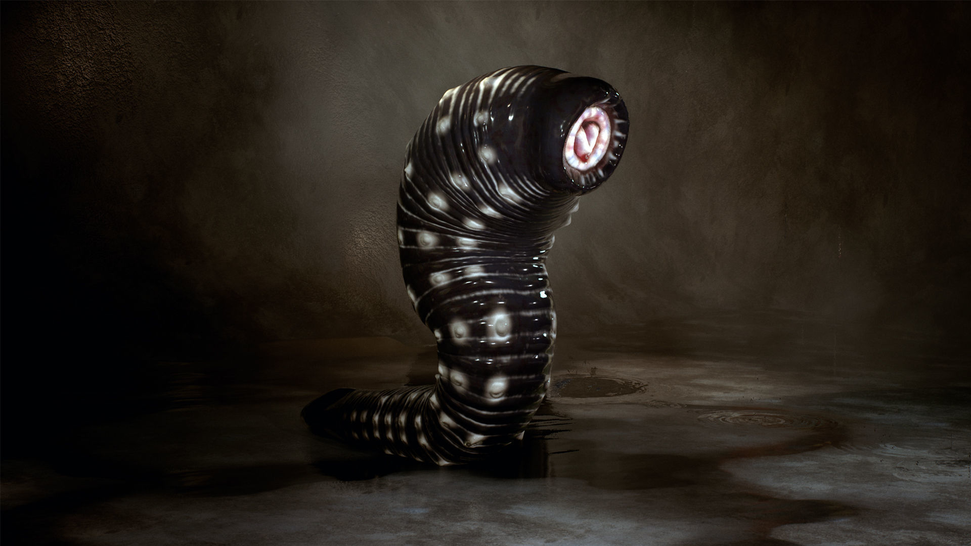 Armored Leech Low-poly 3D model_3