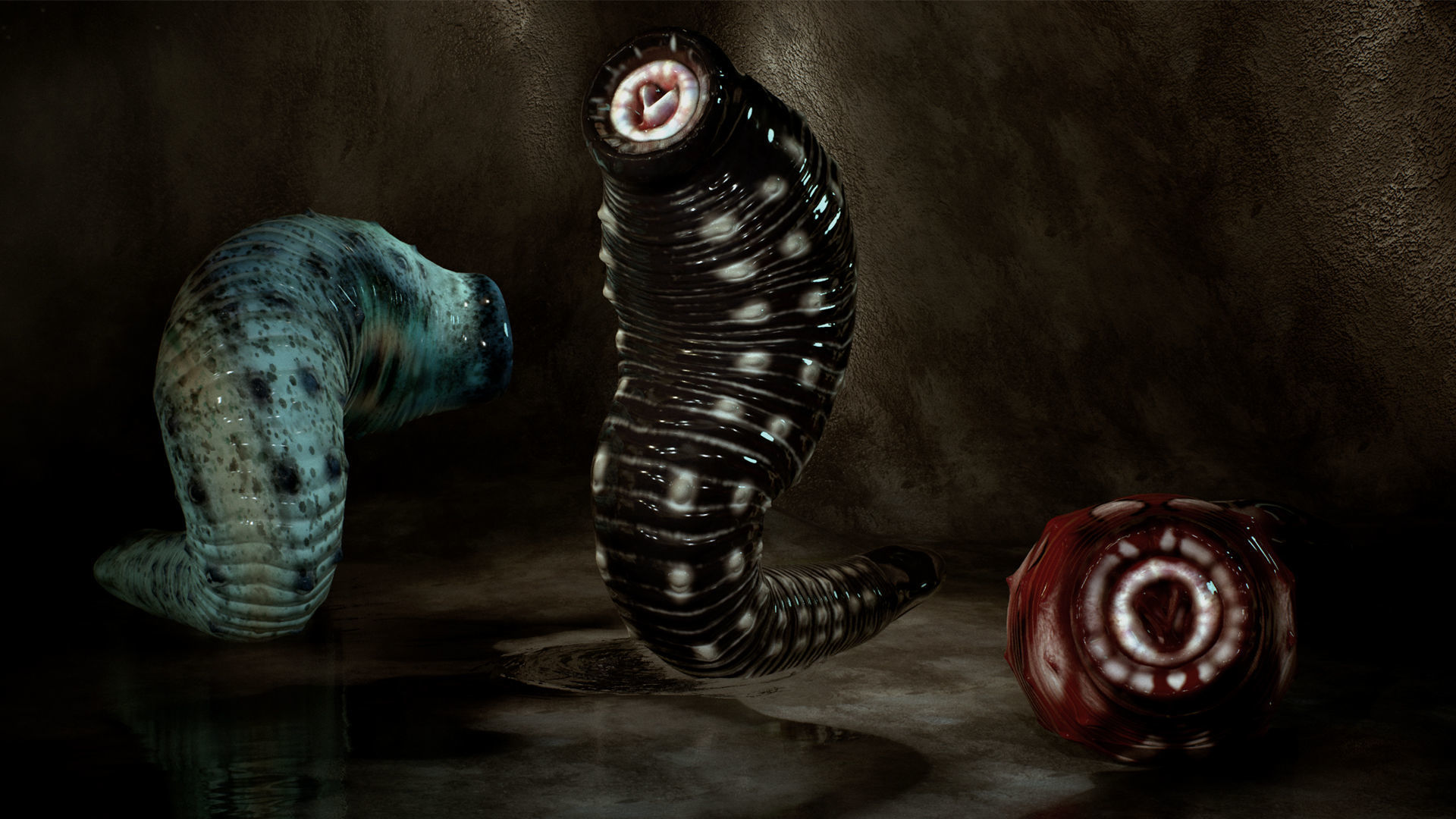 Armored Leech Low-poly 3D model_2