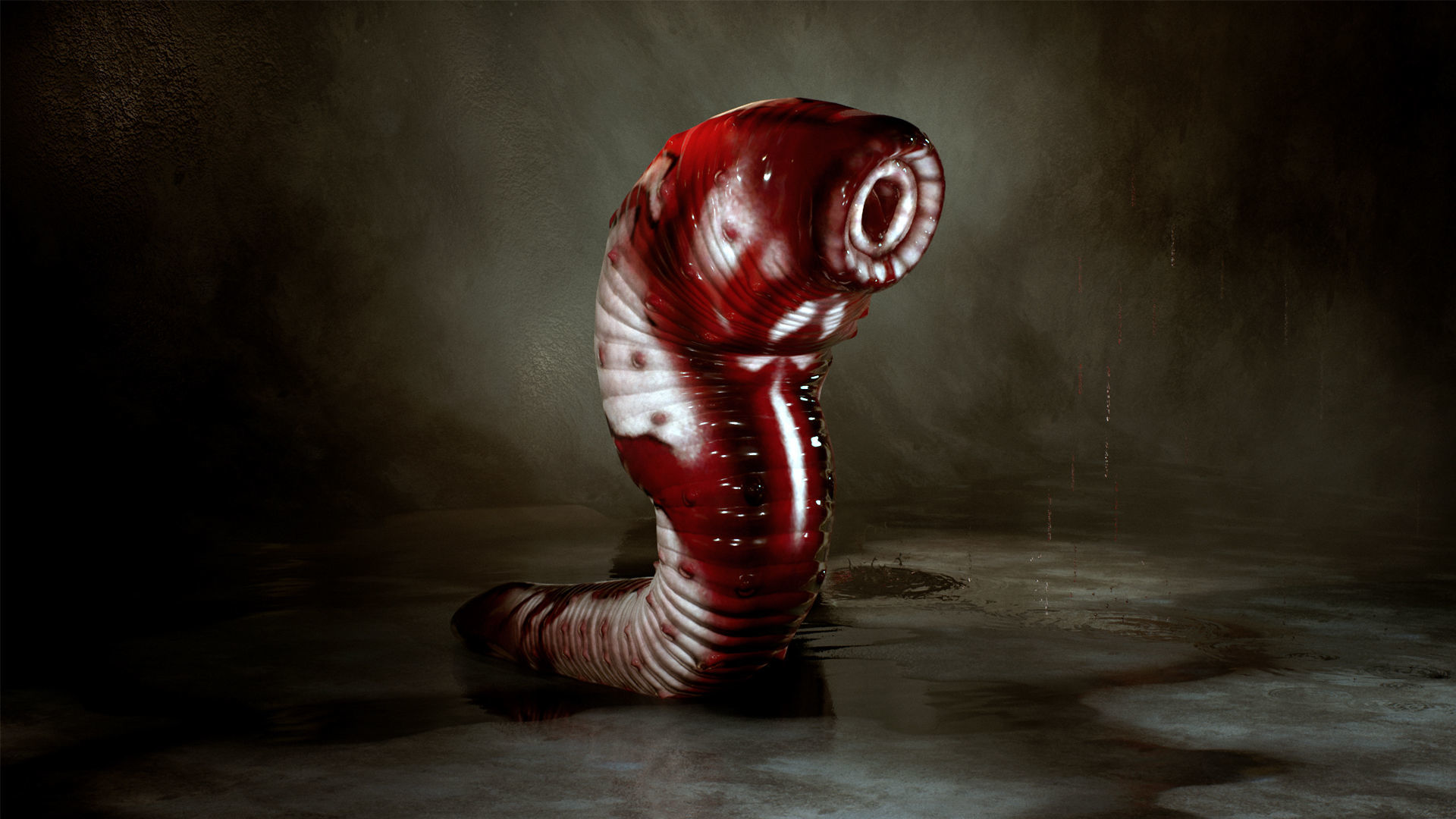 Armored Leech Low-poly 3D model_4