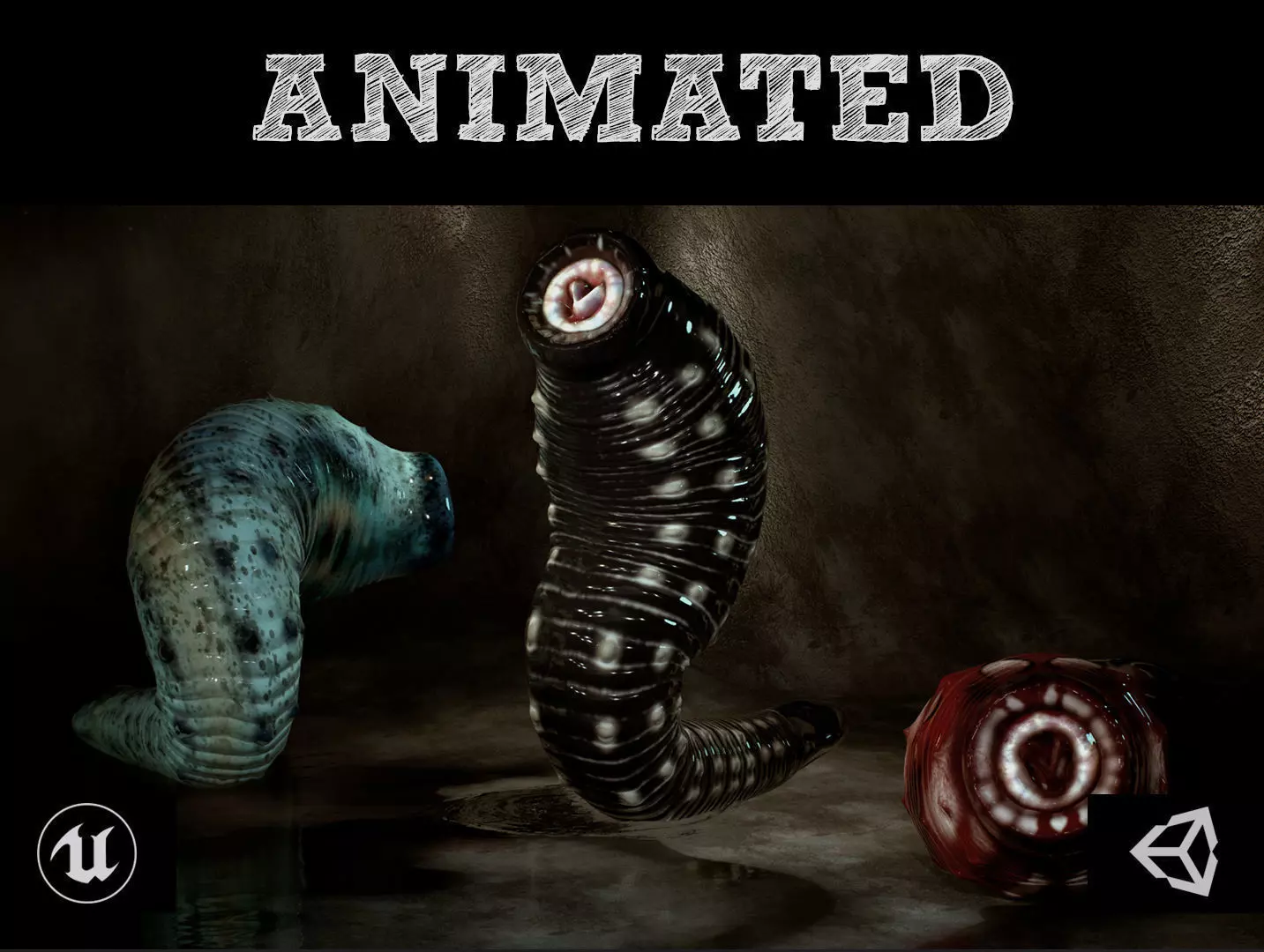 Armored Leech Low-poly 3D model_0