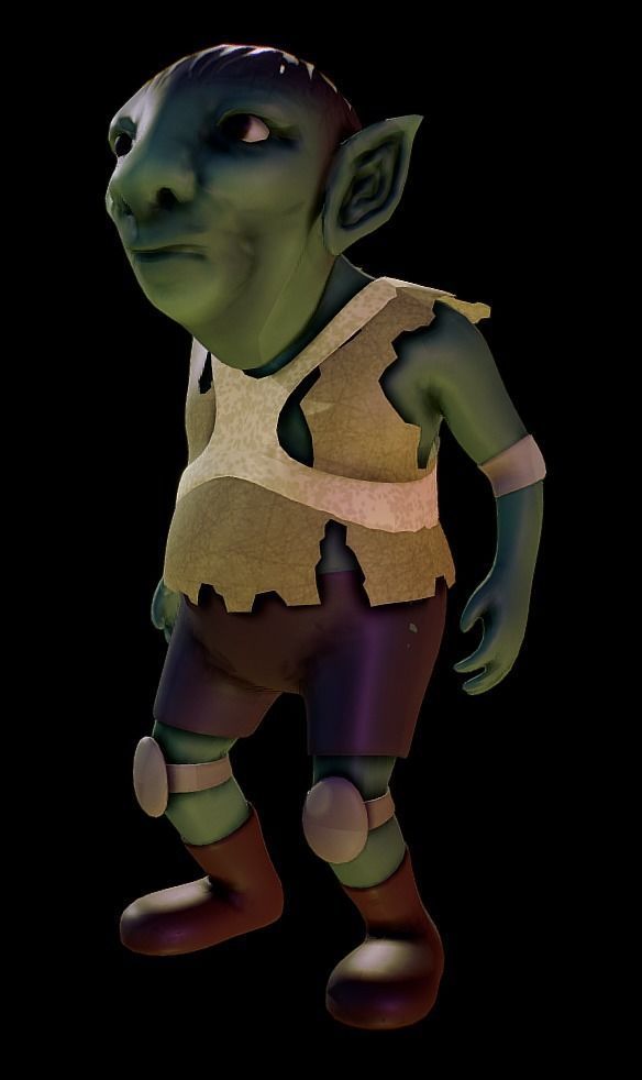 Elf character game Low-poly 3D model_2