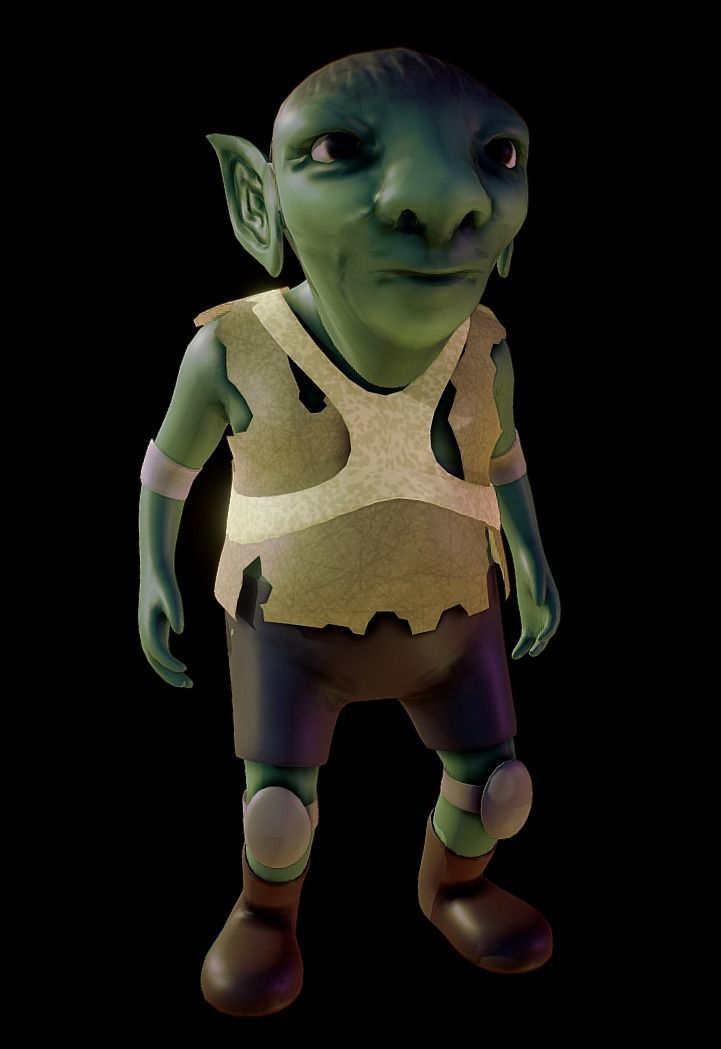 Elf character game Low-poly 3D model_1