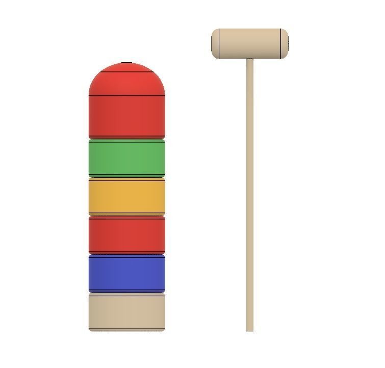 Daruma Otoshi 3D print model_2