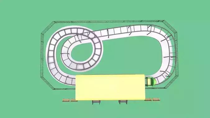 coaster amusment park Low-poly 3D model Low-poly 3D model
