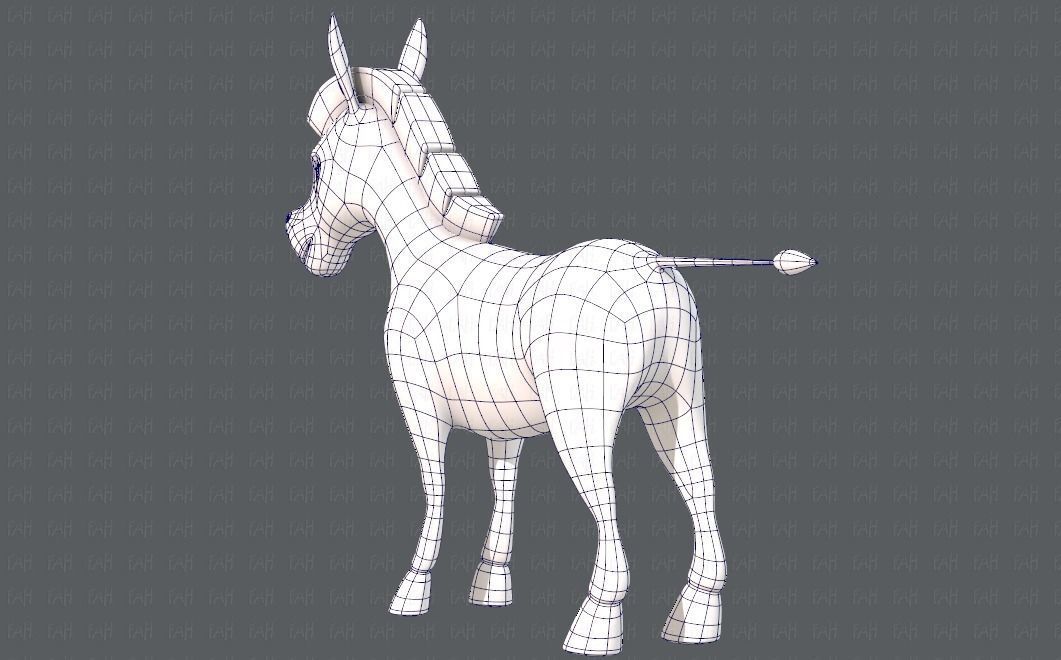 Donkey V01 Low-poly 3D model_40