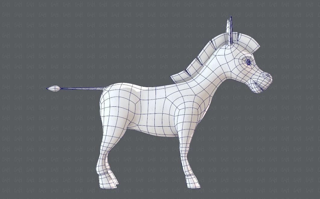 Donkey V01 Low-poly 3D model_11
