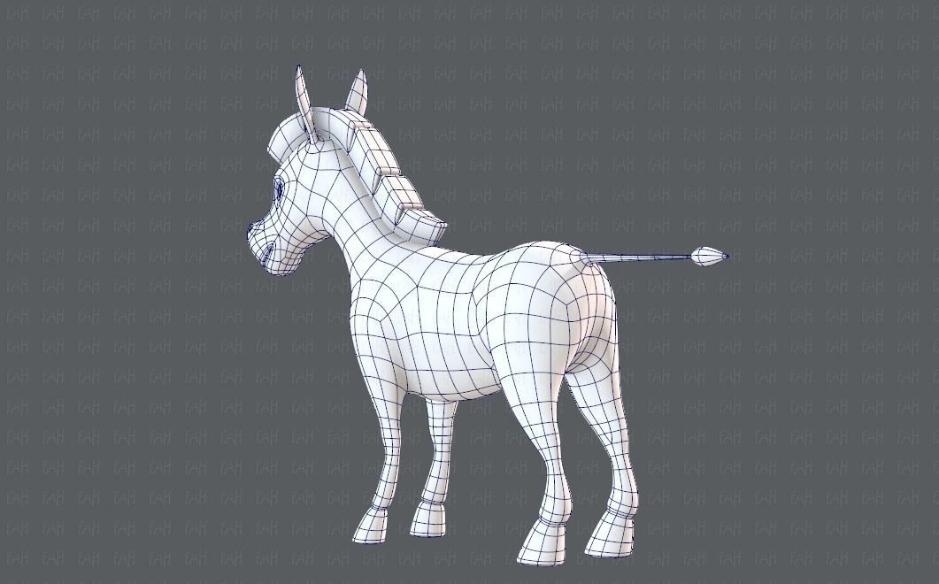 Donkey V01 Low-poly 3D model_14