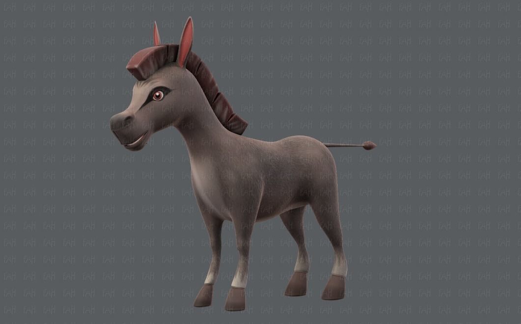 Donkey V01 Low-poly 3D model_8