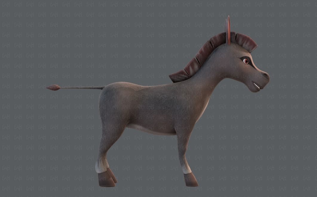 Donkey V01 Low-poly 3D model_3