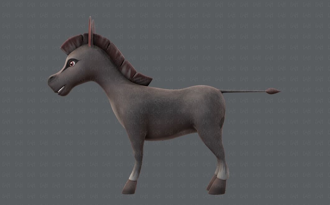 Donkey V01 Low-poly 3D model_7