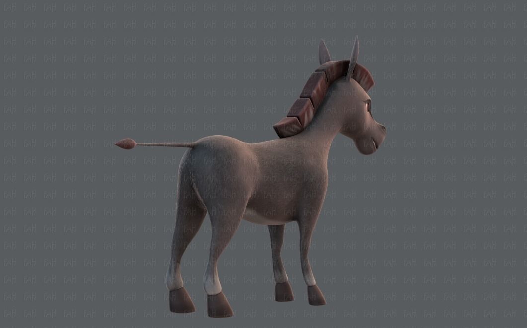 Donkey V01 Low-poly 3D model_4