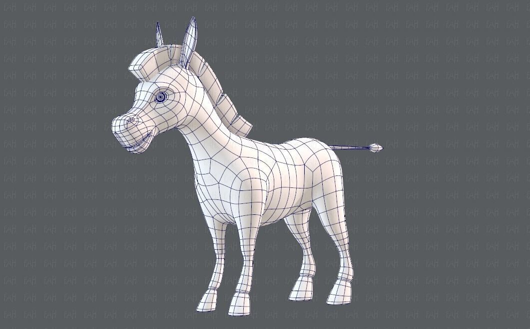 Donkey V01 Low-poly 3D model_16