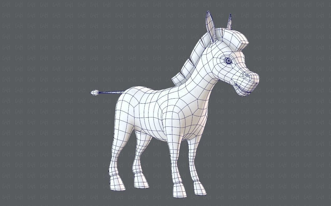 Donkey V01 Low-poly 3D model_10