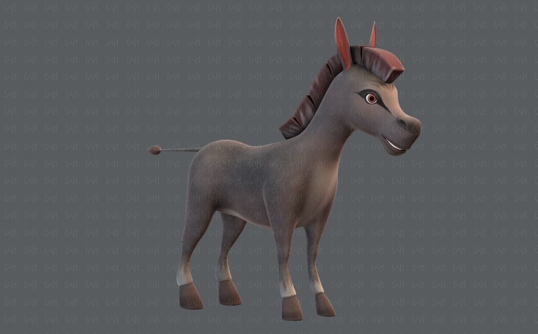 Donkey V01 Low-poly 3D model_2