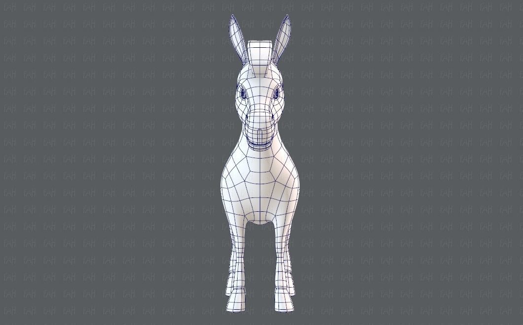 Donkey V01 Low-poly 3D model_9