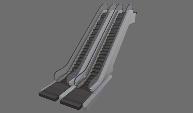 Animated Escalator 3D model