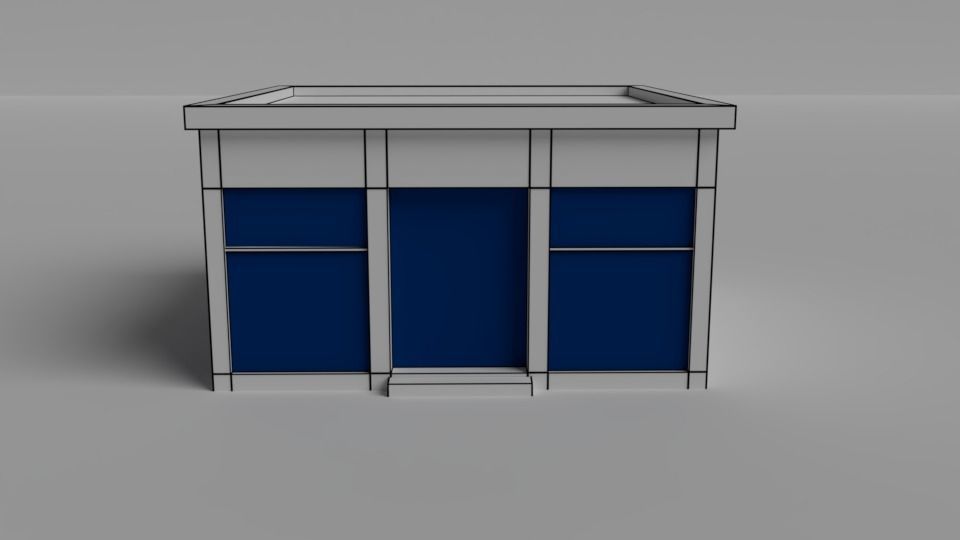 Cartoon buildings low poly building home 3D model_8