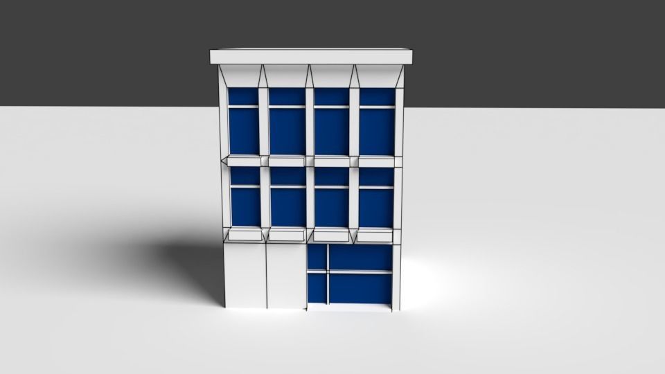 Cartoon buildings low poly building home 3D model_12