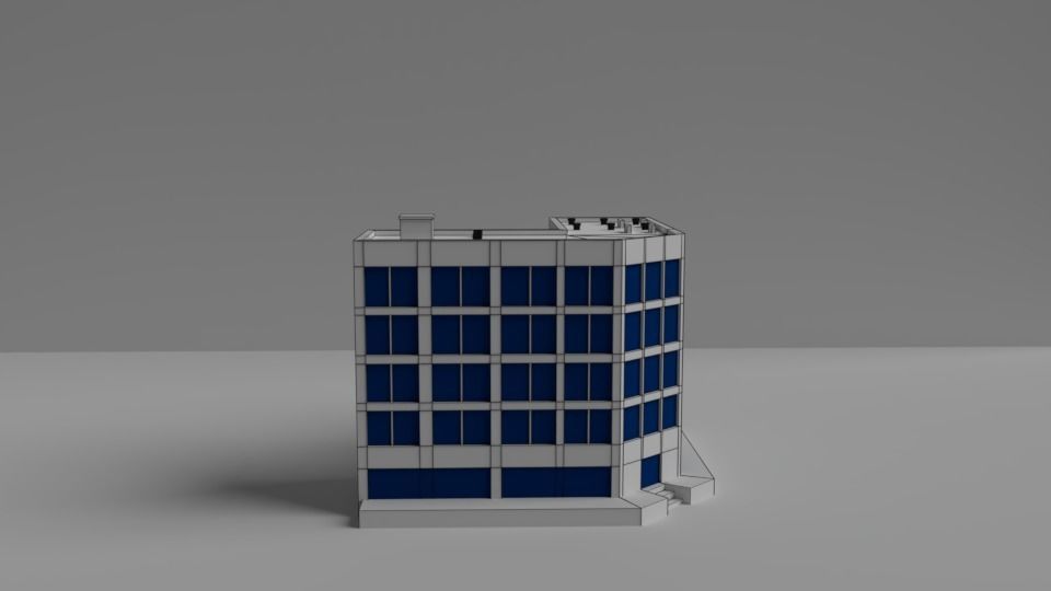 Cartoon buildings low poly building home 3D model_14