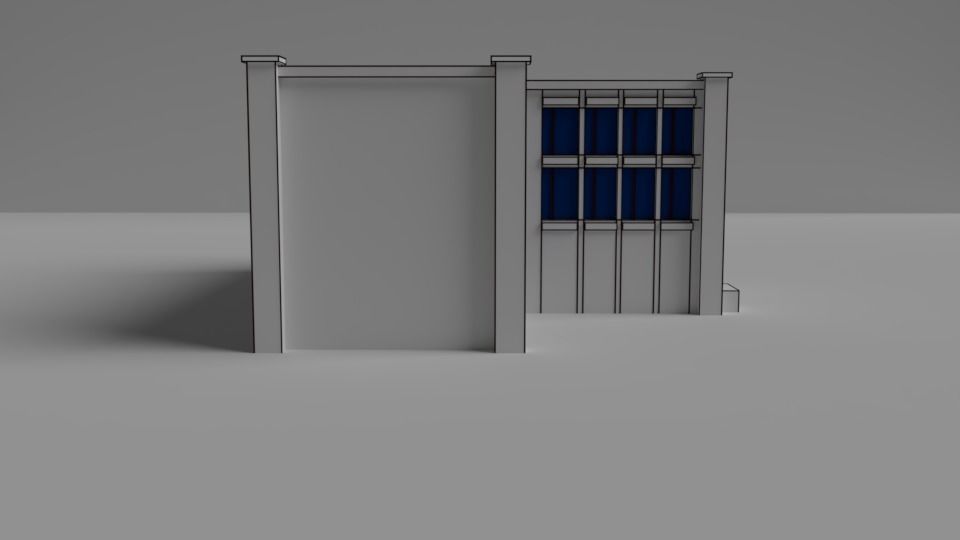 Cartoon buildings low poly building home 3D model_11