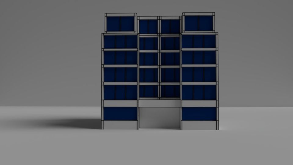 Cartoon buildings low poly building home 3D model_17