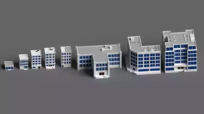 Cartoon buildings  low poly building  home 