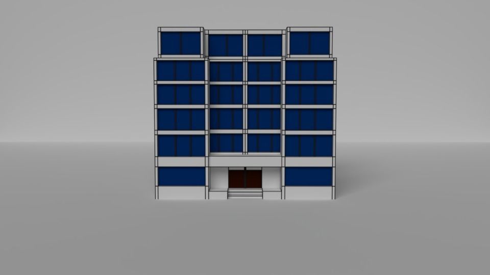 Cartoon buildings low poly building home 3D model_18