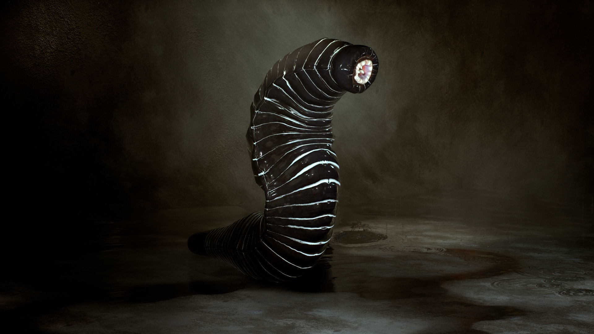 Heavy Leech Low-poly 3D model_2