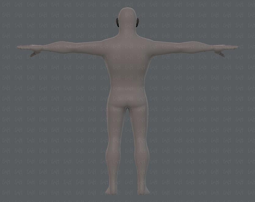 Base mesh man character V12 Low-poly 3D model_5