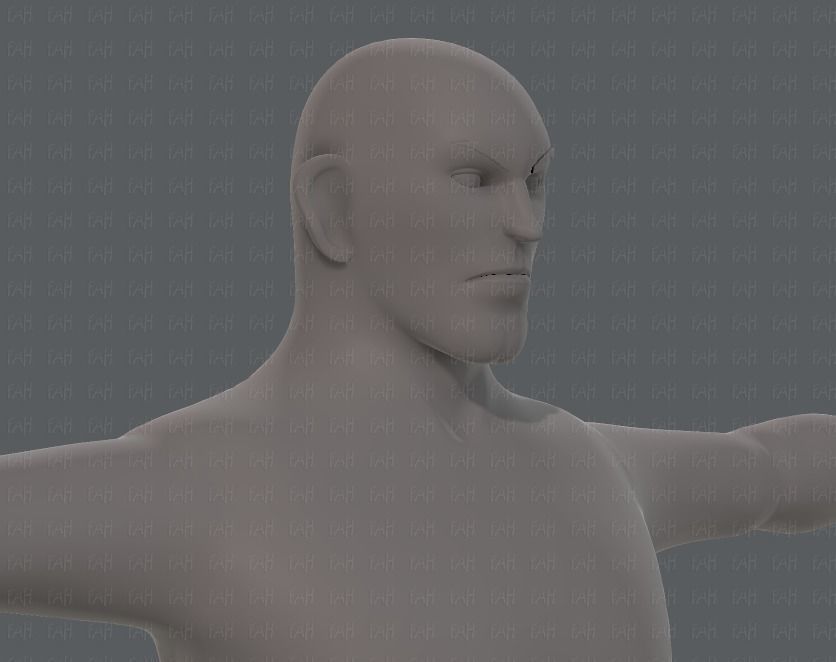 Base mesh man character V12 Low-poly 3D model_18