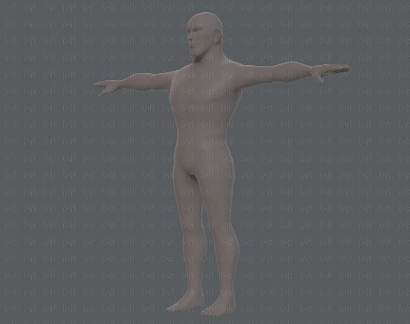 Base mesh man character V12 Low-poly 3D model_8