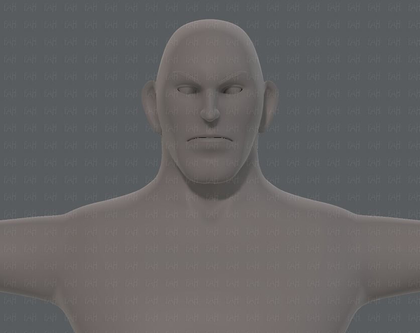 Base mesh man character V12 Low-poly 3D model_17