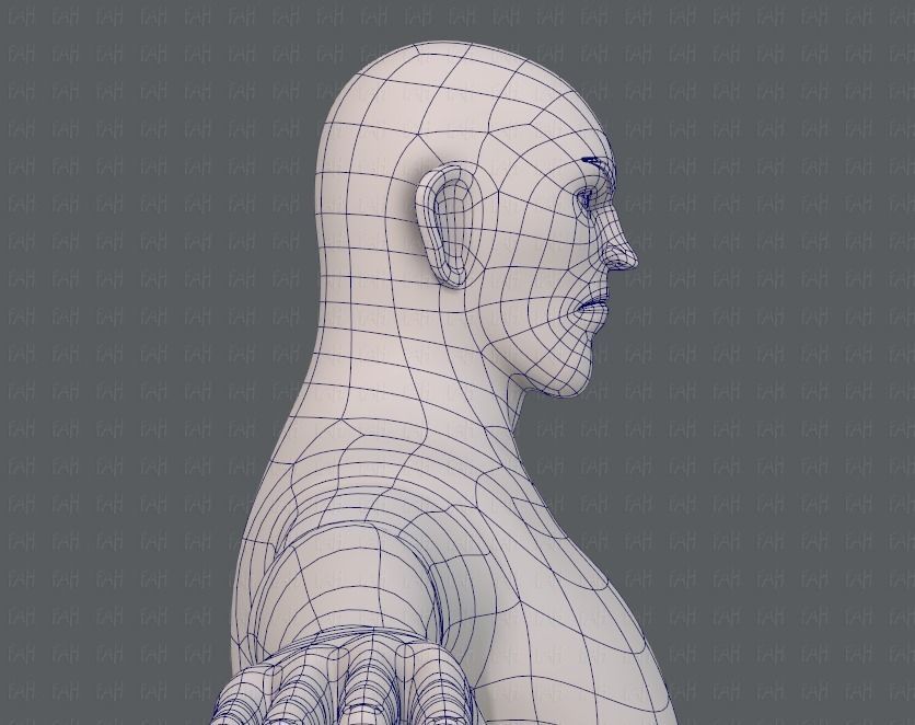 Base mesh man character V12 Low-poly 3D model_27