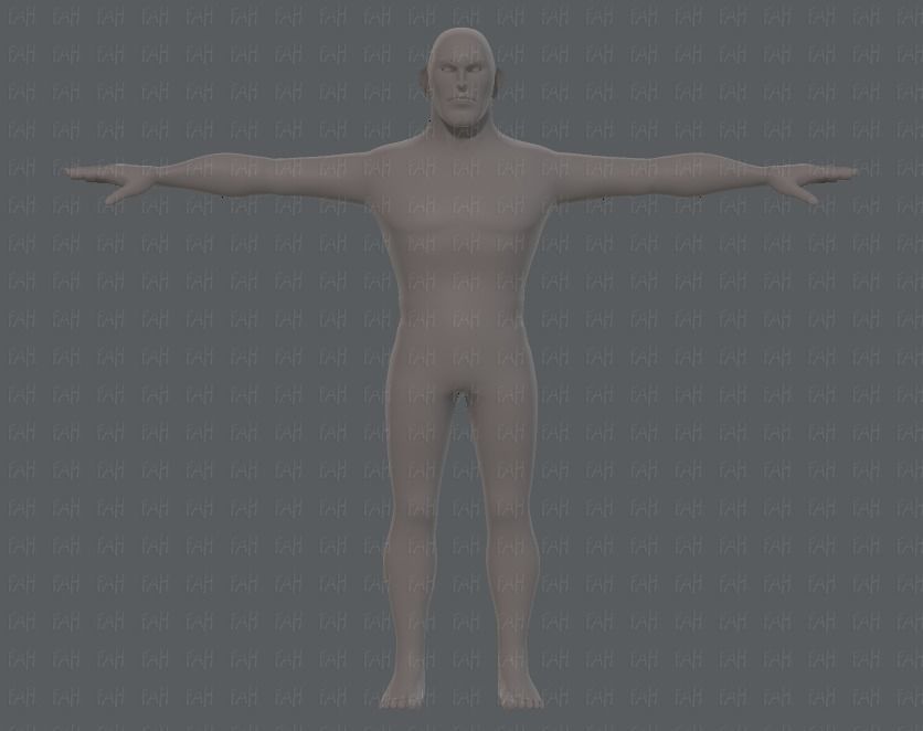 Base mesh man character V12 Low-poly 3D model_1