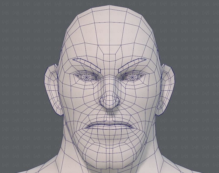 Base mesh man character V12 Low-poly 3D model_36