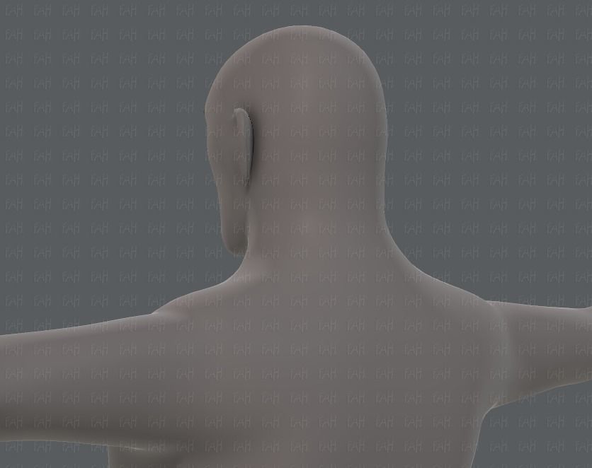Base mesh man character V12 Low-poly 3D model_22