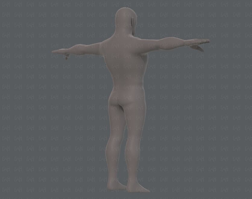 Base mesh man character V12 Low-poly 3D model_4