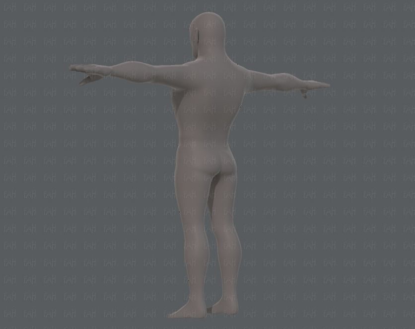 Base mesh man character V12 Low-poly 3D model_6